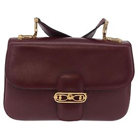 Céline Celine Shoulder Leather Large Bordeaux