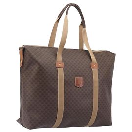 Céline Celine Macadam Canvas and Leather Large Marron