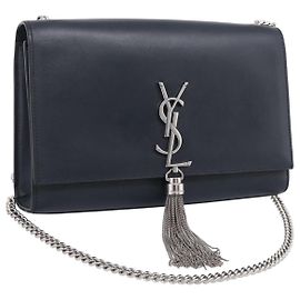 Autre Marque Saint Laurent Kate Chain Shoulder Bag Leather Navy Silver Auth 210824V - Jerrillo Andere