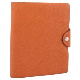 Hermès HERMES Yuris PM Day Planner Cover Leather Orange Silver Auth LN263 - Jerrillo Autre