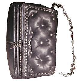 Zadig & Voltaire Bolsa Rocky XL em Couro Acolchoado Preto Preto Prata