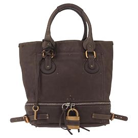 Chloé Chloe Paddington Zip Leather Large Marrone