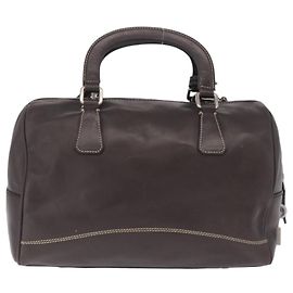 PRADA Mini Boston Bag Boston Bag Leather 2way Brown Silver B11075 Auth am12907A - Jerrillo Other