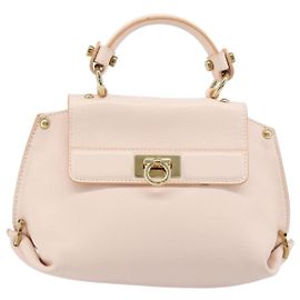 Salvatore Ferragamo Sofia Satchel Leather Medium Rosa