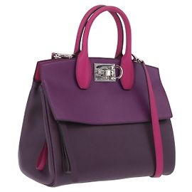 Salvatore Ferragamo Sac Studio Small Cuir 2way Purple Silver Auth BA16267V - Jerrillo Autre