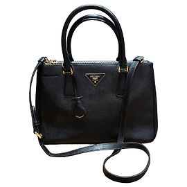Prada Bolsa Tote Saffiano Double Zip Preto