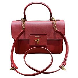Prada Saffiano Lederhandtasche Rot Rot
