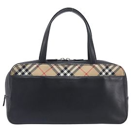 Burberry Nova Check em couro e nylon Preto