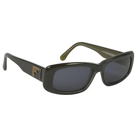 Fendi FF Logo Rectangular Sunglasses - Dark Green/Navy Navy blue Dark green