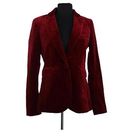 Blazer Tara Jarmon de terciopelo burdeos Burdeos