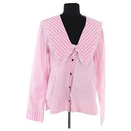 Camicia Ganni in cotone rosa Rosa