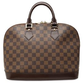 Sac à main Louis Vuitton Damier Ebene Alma PM Marron Marron
