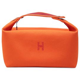Bolsa Vanity Case Hermès Large Toile Bride A Brac Laranja Laranja