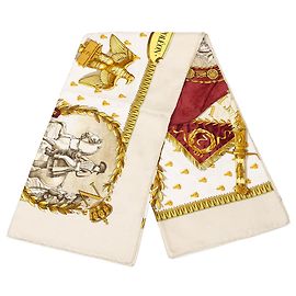 Hermès Napoleon Seidentuch Weiß 90 Weiß