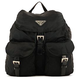 Prada B2811F Black Tessuto Vela Nylon Backpack Black