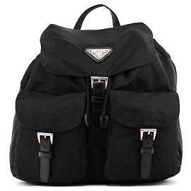 Prada Mochila B2811F Black Tessuto Vela Nylon Preto