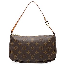 Borsa a tracolla Louis Vuitton Monogram Pochette Accessoires Marrone Marrone