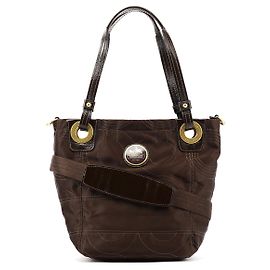 Coach 14417 Saco Tote 2-Way em Nylon Acolchoado Castanho Marrom