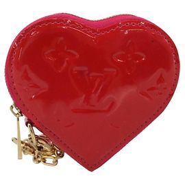Monedero de corazón Louis Vuitton Monogram Vernis Rosa