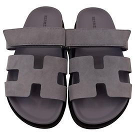 Hermès Chypre Sandales en Daim Bleu Bleu