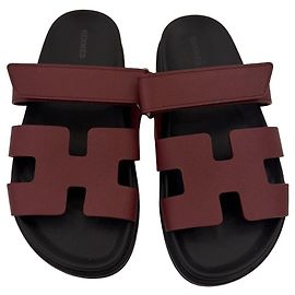 Hermès Sandali Chypre in pelle Bordeaux Bordò