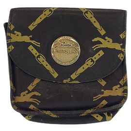 Longchamp Leather Coin Case Brown