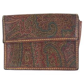 Etro PVC Card Case Brown