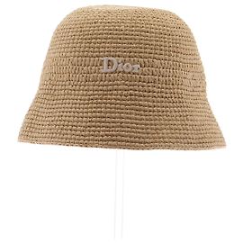 Dior Tulpenhut aus Raffia Beige