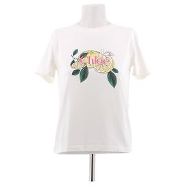Chloé T-shirt en coton blanc à imprimé citrons Blanc