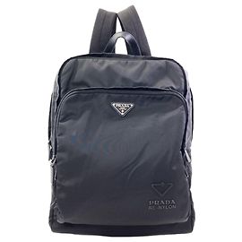 Mochila Prada de nailon negro con logotipo Negro