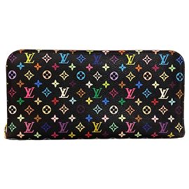 Louis Vuitton Monogram Multicolor Long Wallet Black Other