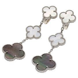 Van Cleef & Arpels Magic Alhambra 3-Motif Shell Chalcedony Ohrringe Andere