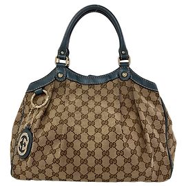 Sac cabas Gucci Sukey GG Marron