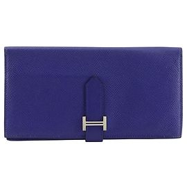 Hermès Portefeuille long Hermes Bearn Soufflé Bleu