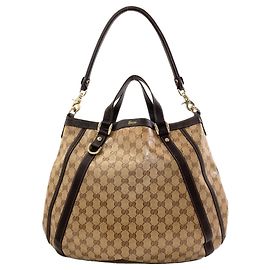mala 2-Way Gucci GG Crystal Marrom