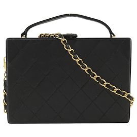 Borsa a tracolla Chanel in pelle matelassé nera Nero