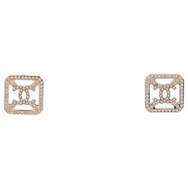 Chanel Coco Mark Stecker-Ohrringe Silber