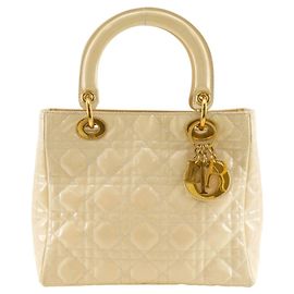 Christian Dior Lady Handtasche Weiß Roh