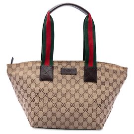 Gucci Beige GG Canvas Web Tote Beige