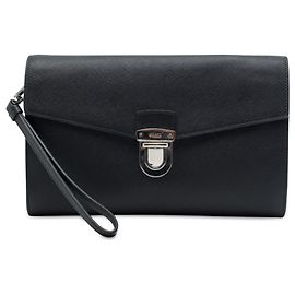 Clutch Prada Black Saffiano Envelope Push Lock Nero