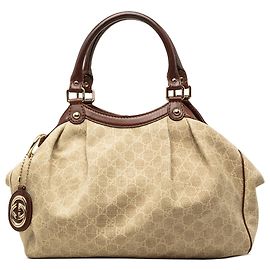 Sac cabas Gucci Sukey Medium en toile GG marron Marron Beige