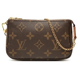Louis Vuitton Brown Monogram Mini Pochette Accessoires Marrone