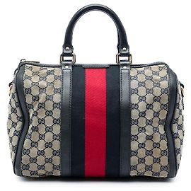 Bolso Boston Gucci Beige Medium GG Canvas Web Joy Beige
