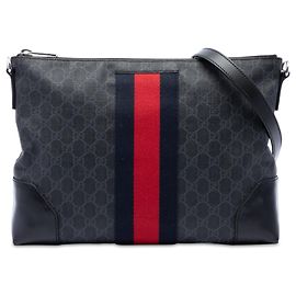 Borsa a tracolla Gucci Black GG Supreme Web Nero