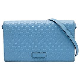 Cartera con correa Gucci Blue Microguccissima Azul Azul claro