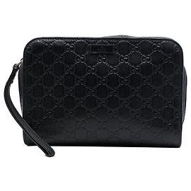 Gucci Black Guccissima Clutch Black