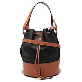 Borsa a secchiello Balloon LOEWE Medium in pelle di vitello nera Nero