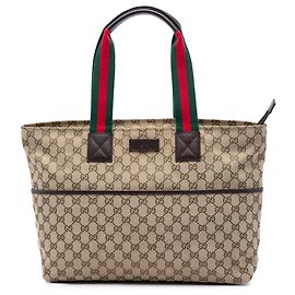 Gucci Beige GG Canvas Web Tote Beige