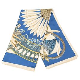 Pañuelo de seda Hermès Blue Amours 90 Beige Otro