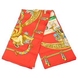 Hermès Red Hommage A Charles Garnier Seidentuch 90 Rot